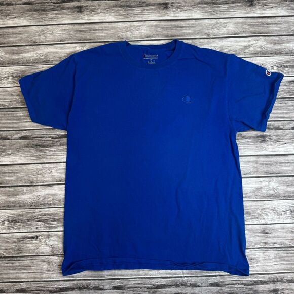 Lot of 2 Champion Men's Short Sleeve T Tee Shirts Blue Red M Med Medium Crewneck - Picture 2 of 15